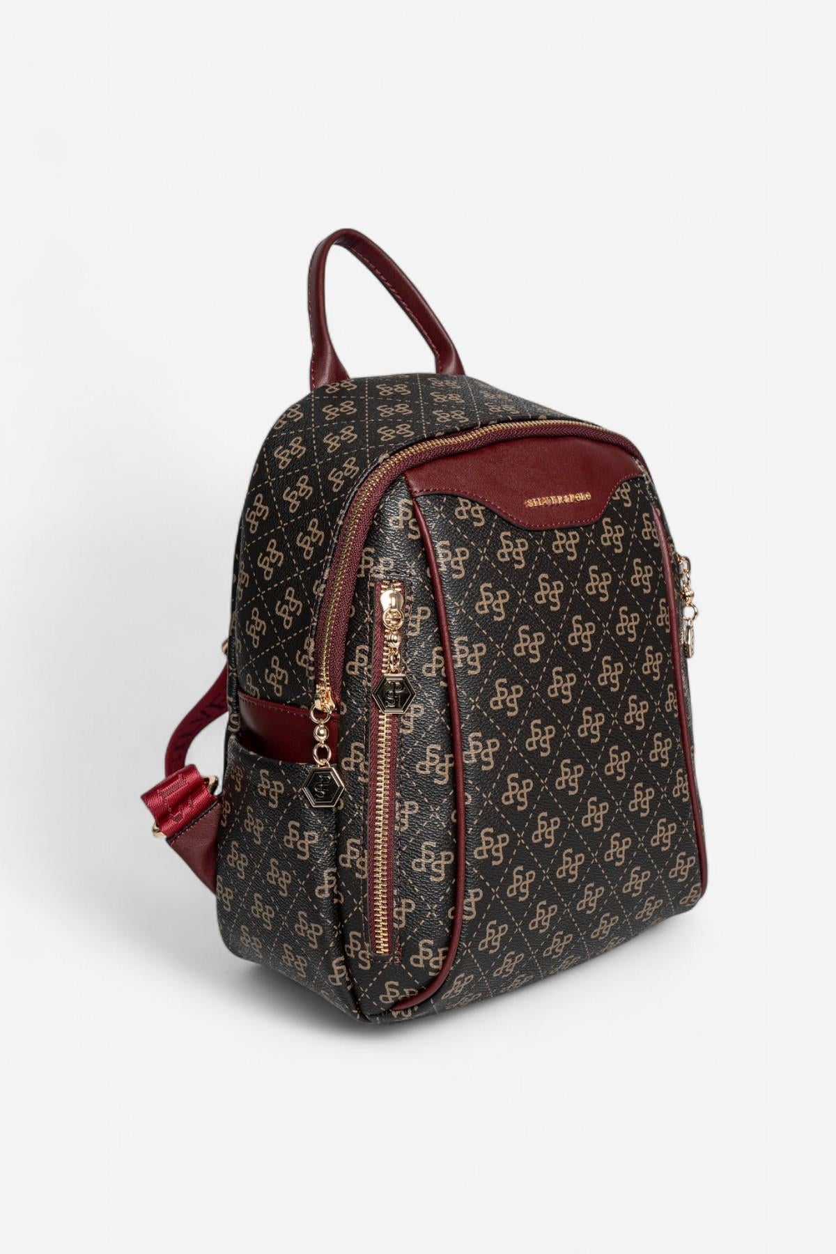 Silver & Polo Kahve Sarı - Bordo SP906 Sırt Çantası