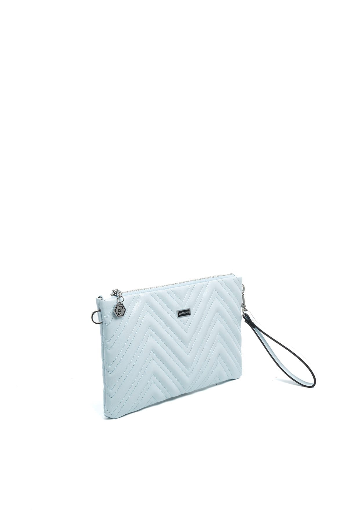 Silver Polo Mavi - Mavi Kapitone V Kadın Portföy ve Clutch El Çantası SP1250