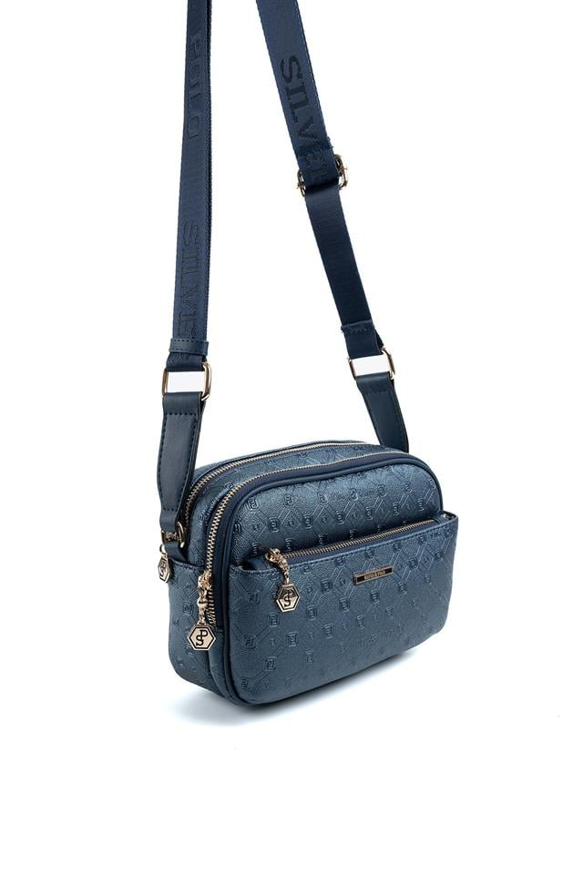 Silver & Polo SP1162 Kadın Çapraz Çanta Logolu Lacivert