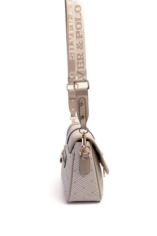 Silver Polo SP1182 Kadın Çapraz Çanta Ç.Örgü Bej-Kum