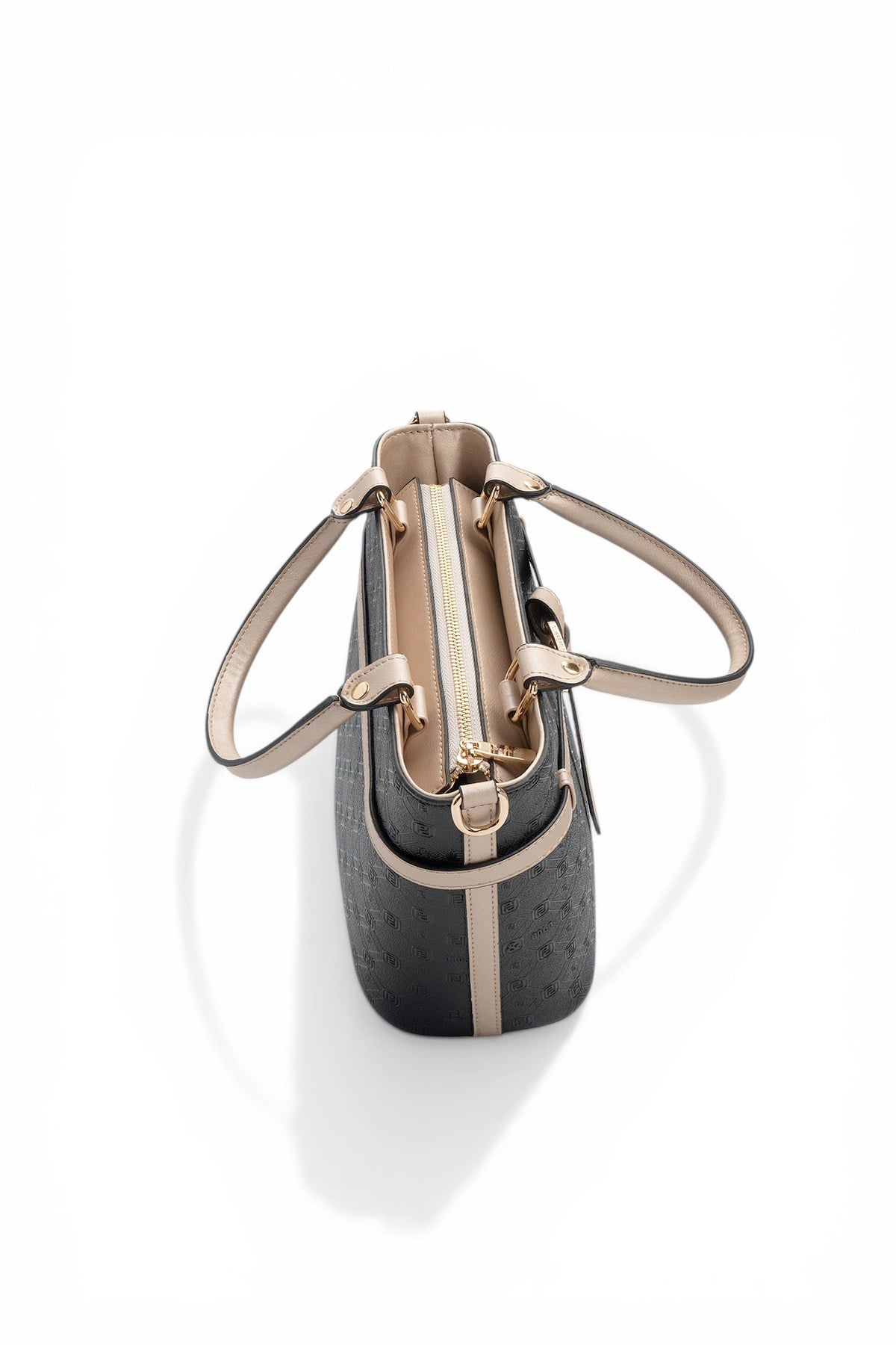 Silver & Polo SP1283 Kadın El Çantası Logolu Siyah-S.Nut