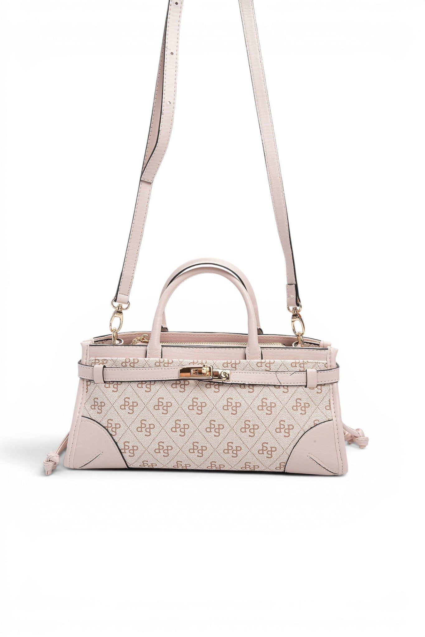 Silver Polo Pembe - Pudra Monogram Kadın El Çantası SP1260