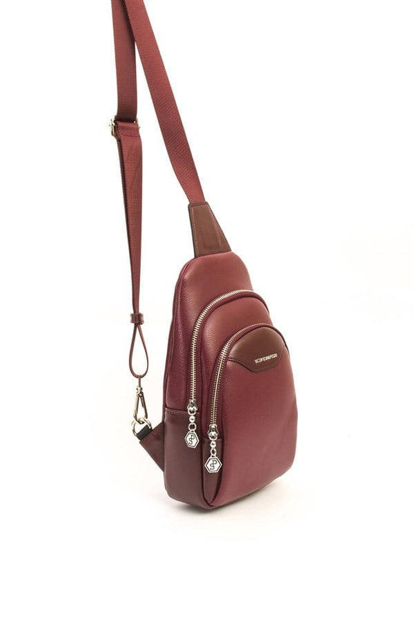 Silver Polo SP959 Kadın Vücut Çantası Düz Bordo-Bordo