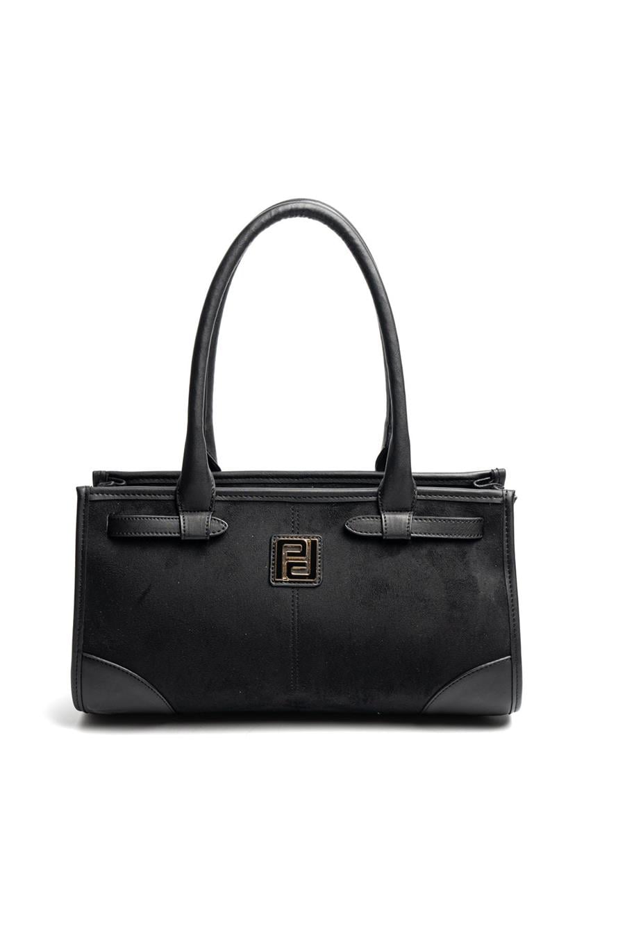 Silver & Polo SP1261 Kadın El Çantası Süet Siyah-Siyah