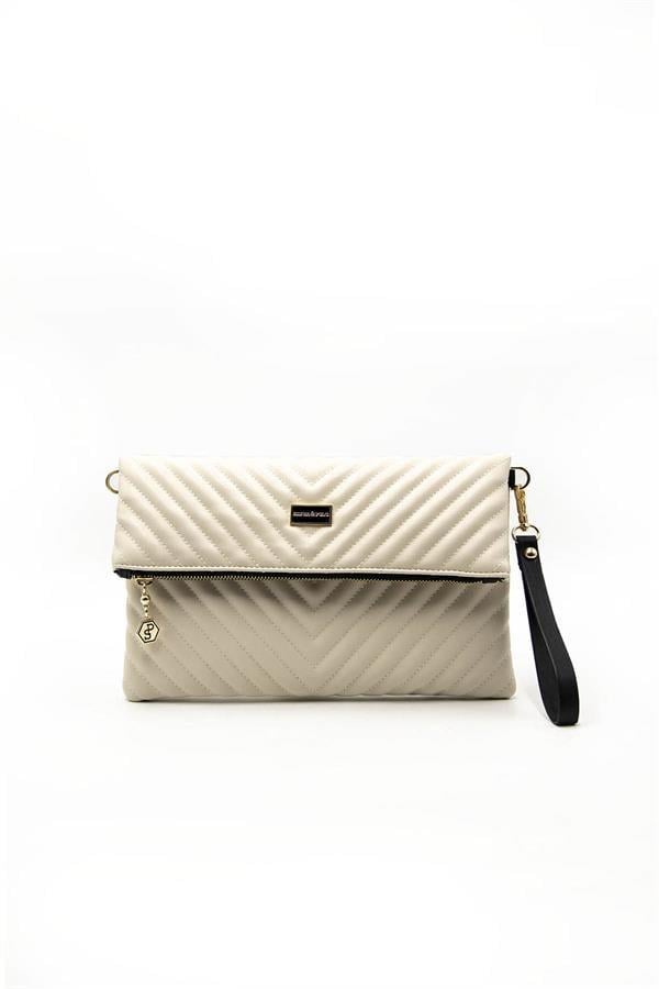 Silver & Polo SP1134 Kadın Portföy & Clutch Kapitone V Bej