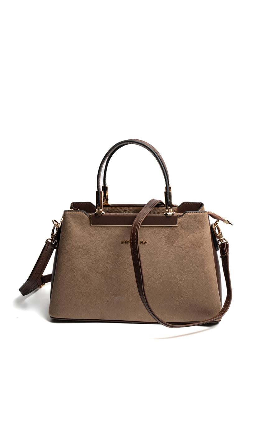 Silver & Polo SP913 Kadın El Çantası Süet Vizon-Kahve