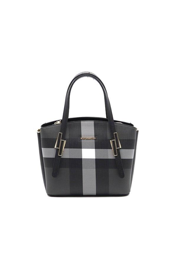 Silver & Polo SP1021 Kadın El Çantası Ekose Siyah