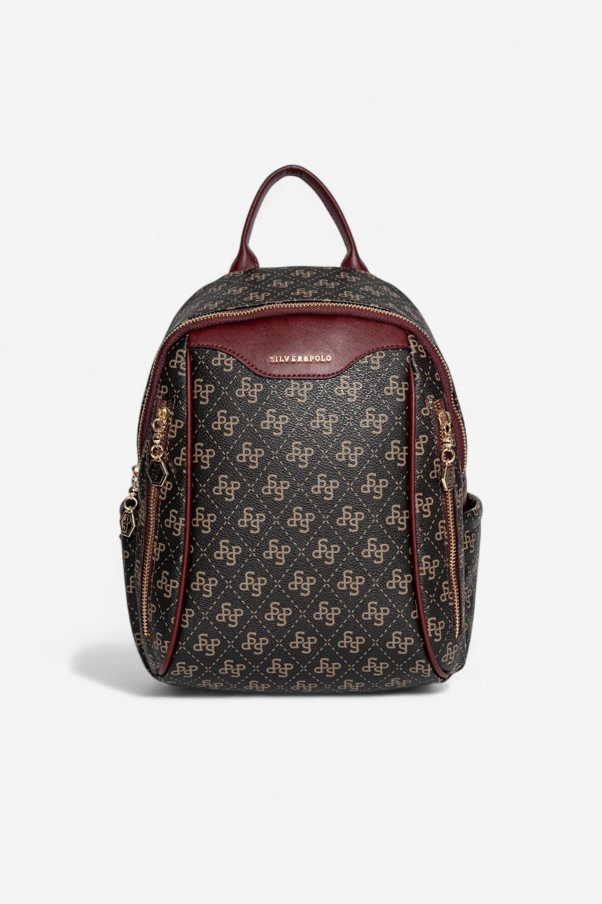 Silver & Polo Kahve Sarı - Bordo SP906 Sırt Çantası