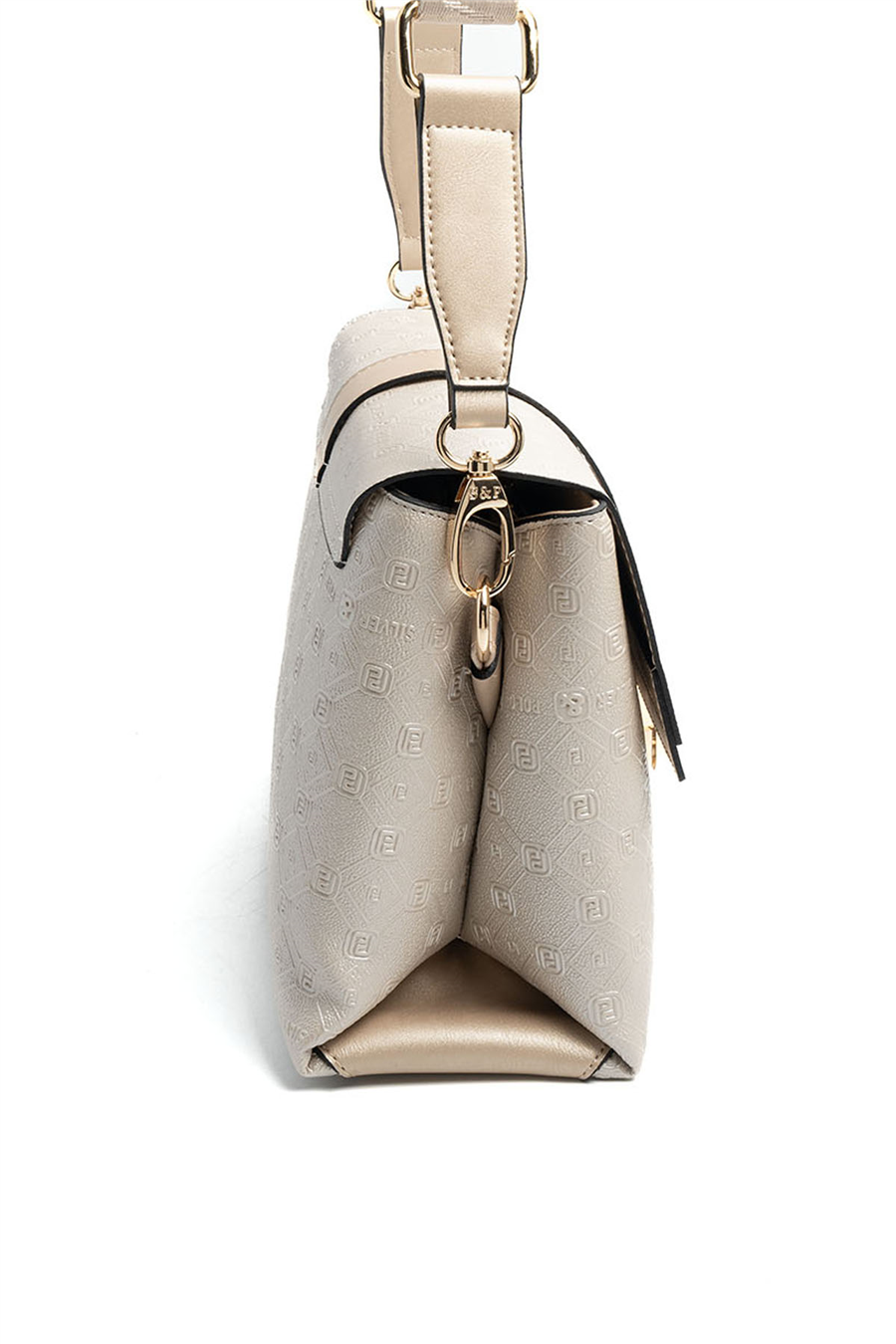 Silver & Polo SP1275 Kadın Çapraz Çanta Logolu Bej-S.Nut