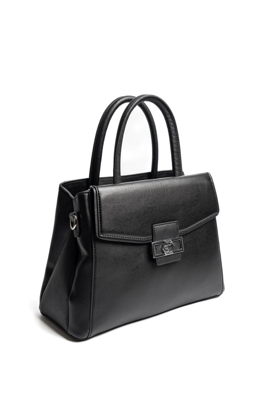 Silver & Polo SP1264 Kadın El Çantası Düz Siyah-Siyah