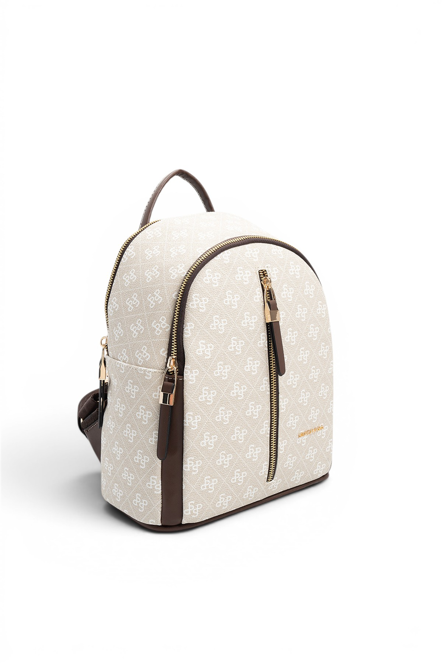Silver Polo SP901 Kadın Sırt Çantası Monogram Taş-Kahve