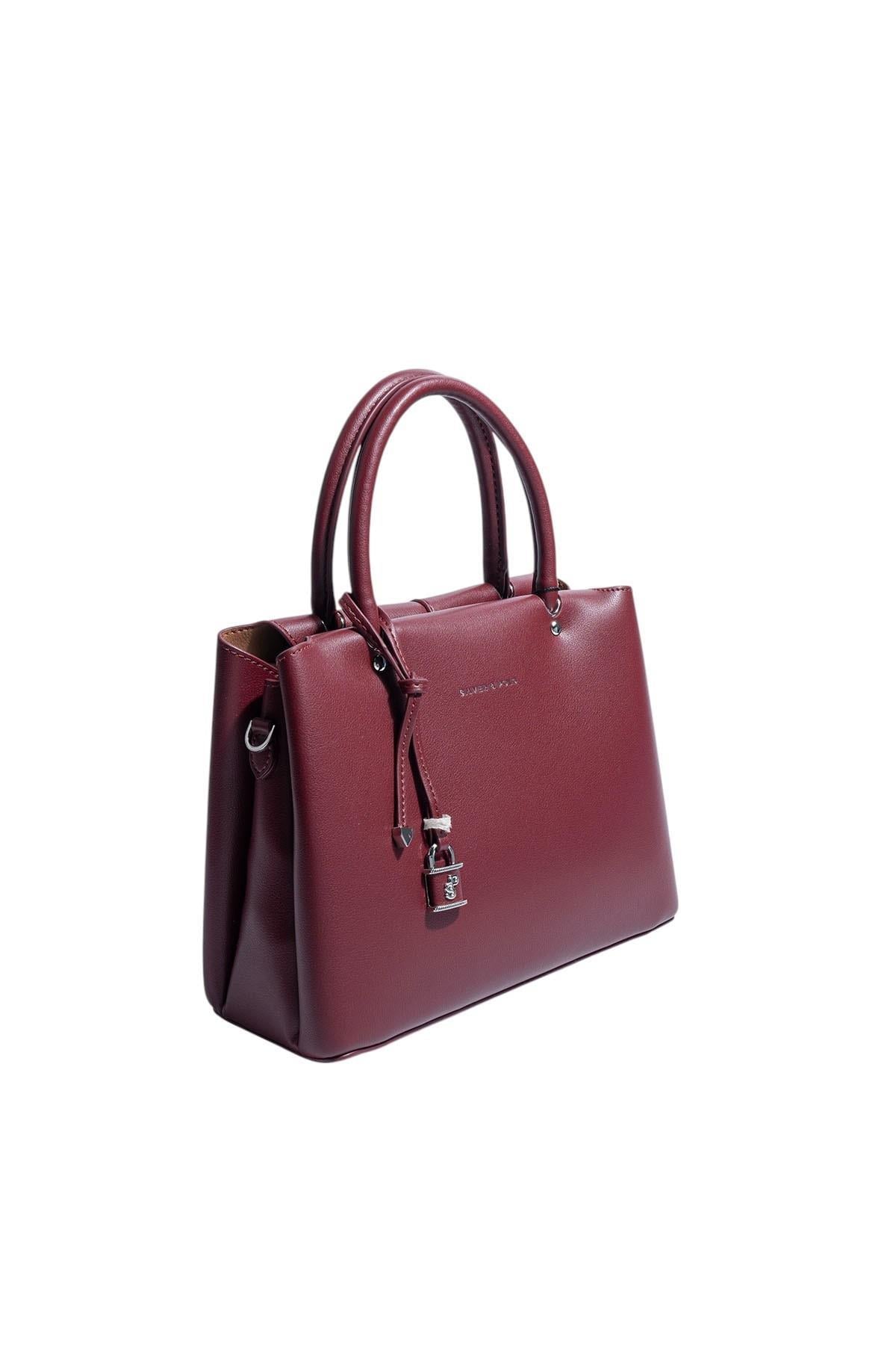 Silver Polo SP1236 Kadın El Çantası Cilt Bordo-Bordo