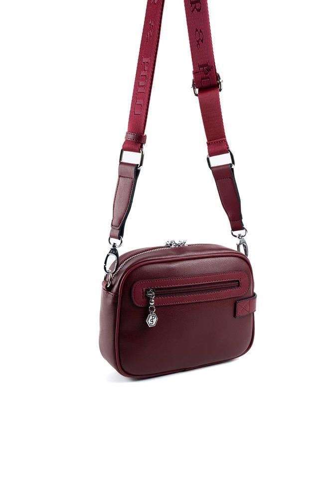 Silver Polo SP1256 Kadın Çapraz Çanta Düz Bordo-Bordo