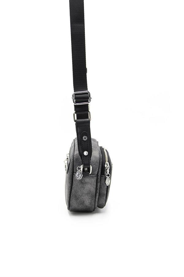 Silver & Polo SP1111 Kadın Çapraz Çanta Petek M.Gümüş-Siyah