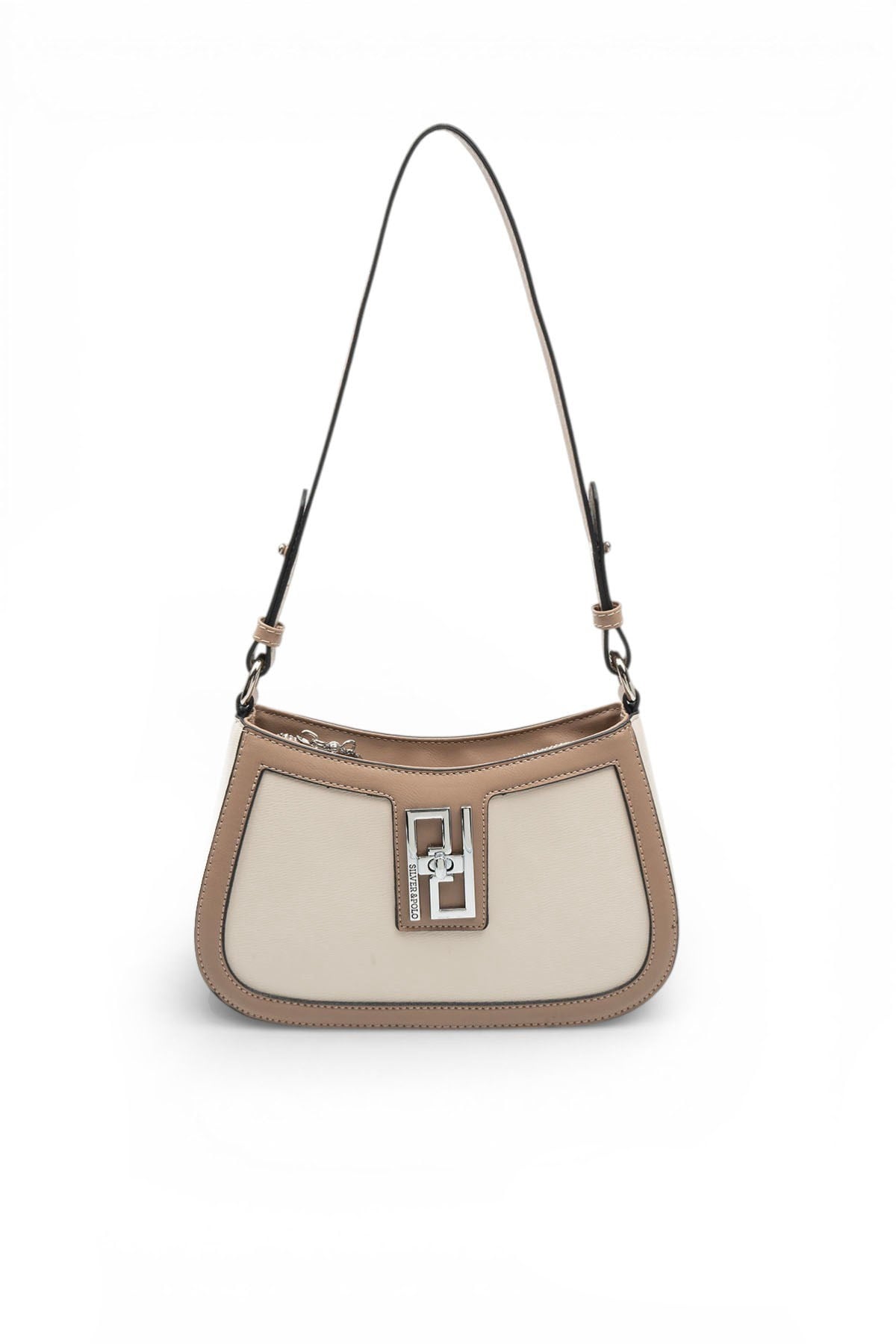 Silver Polo Bej - Latte Düz Kadın Çapraz Çanta SP1132