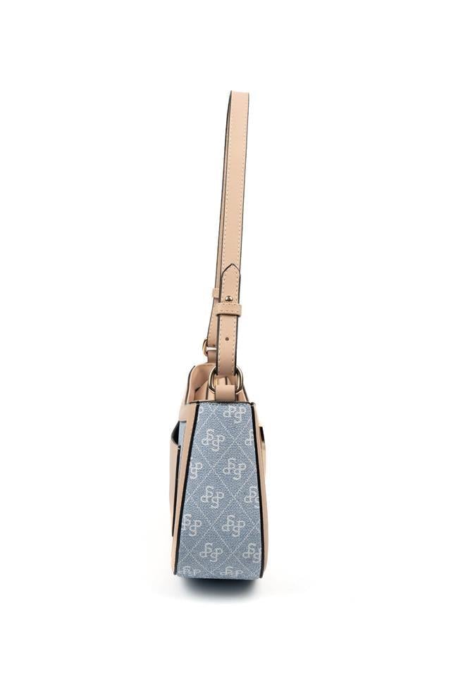 Silver Polo SP1132 Kadın Çapraz Çanta Monogram Mavi-Ten