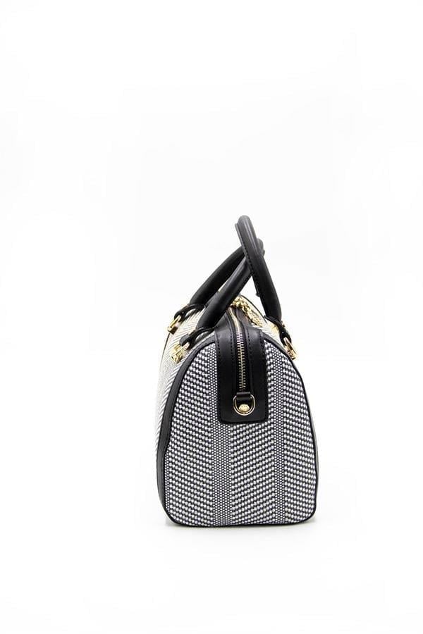 Silver & Polo SP1091 Kadın El Çantası Hasır Siyah Beyaz-Siyah