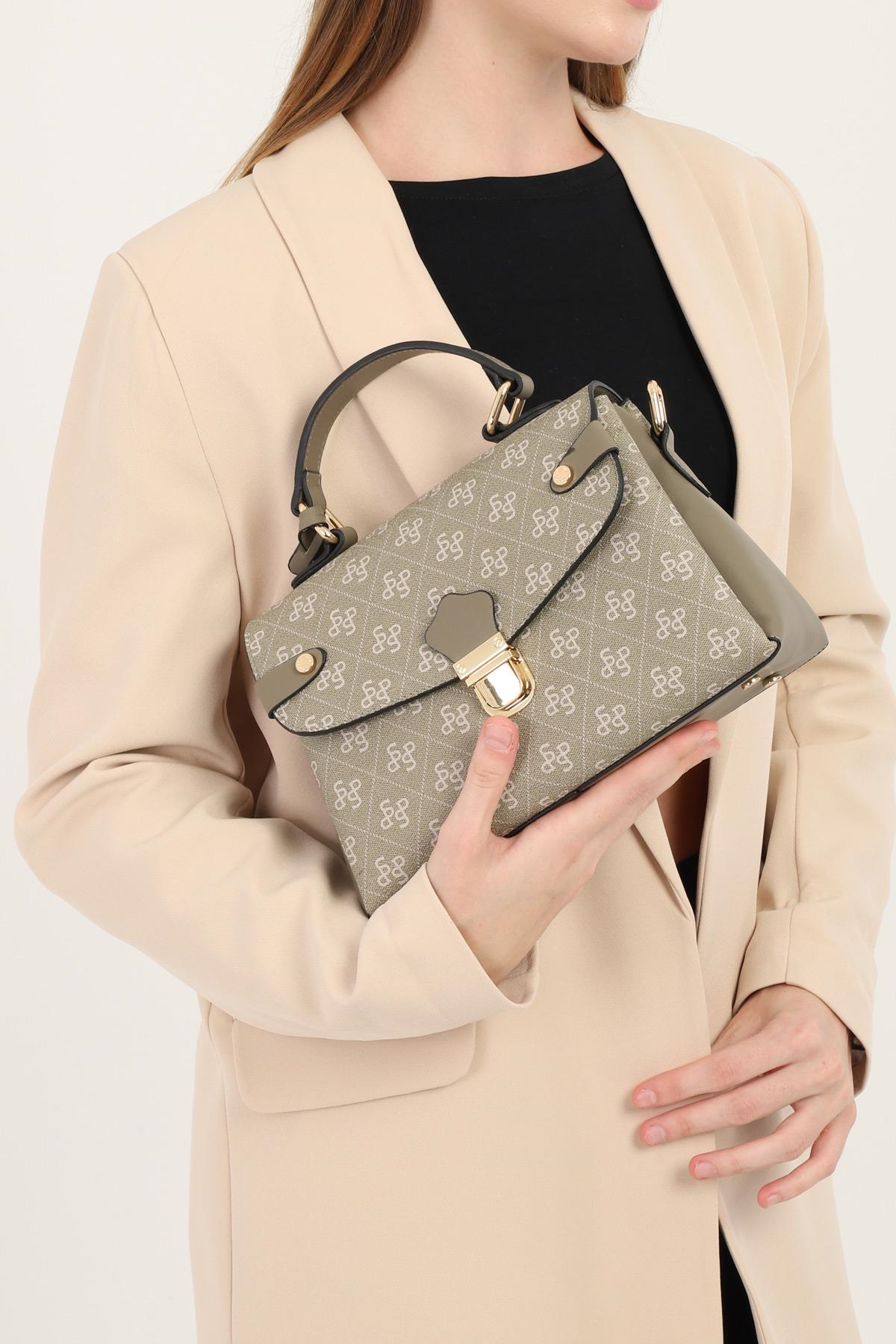 Silver & Polo SP1159 Kadın El Çantası Monogram Y.Yeşil