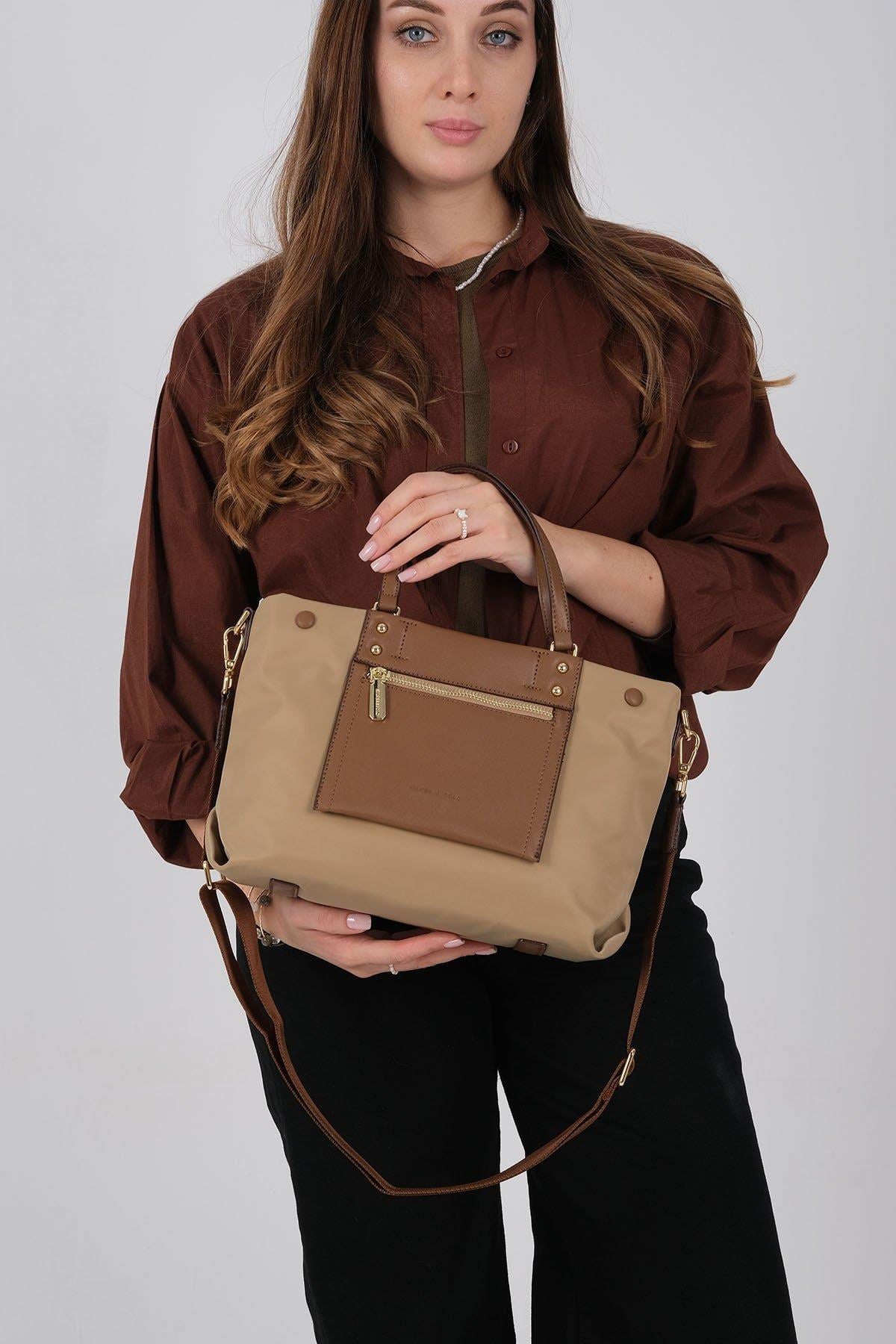 1213 Kadın El Çantası  Vizon-Camel