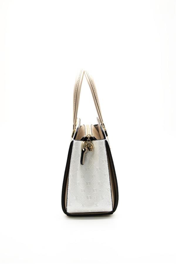 Silver & Polo SP1136 Kadın El Çantası Logolu Sedef-S.Nut