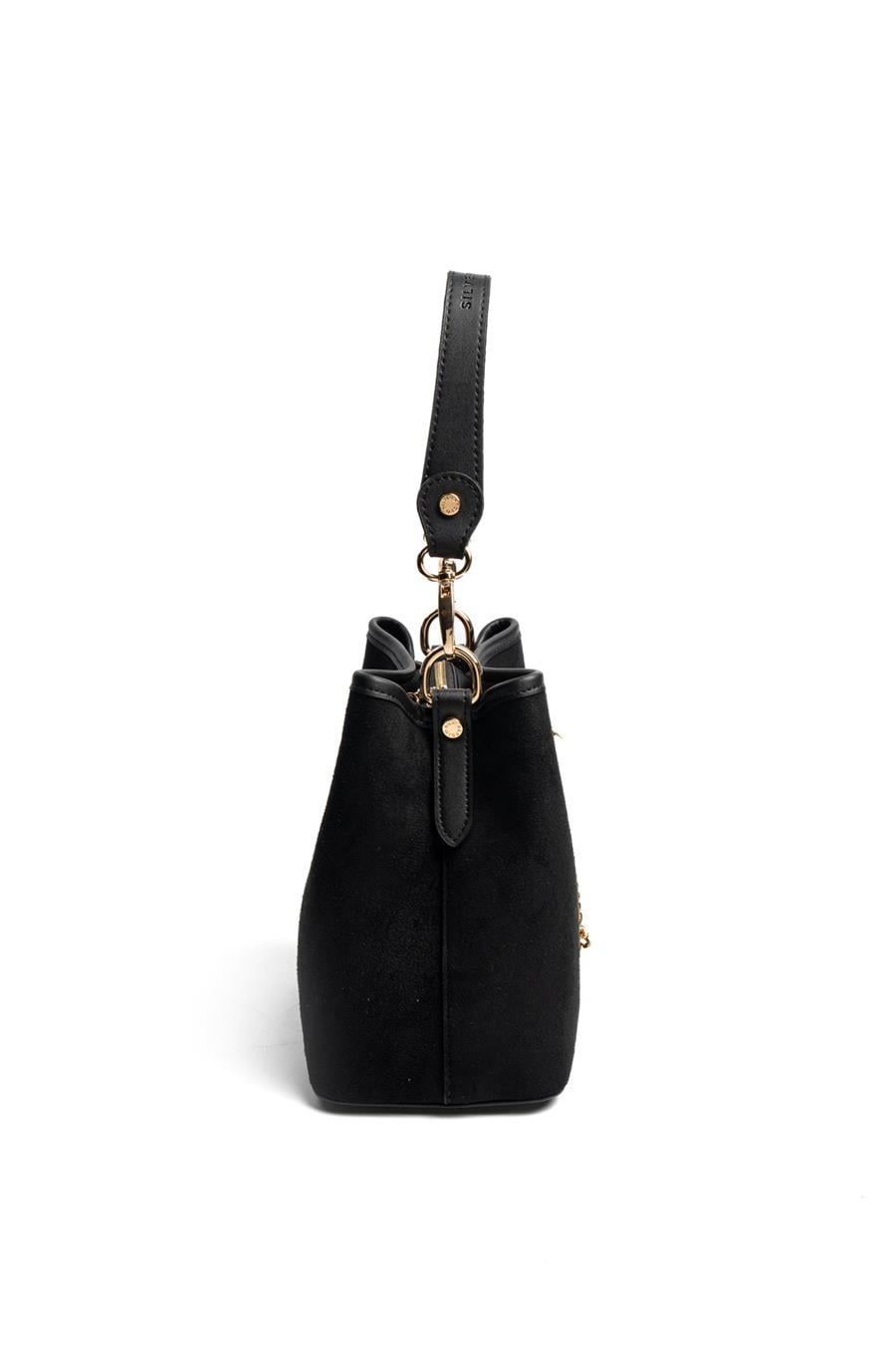 Silver & Polo SP1266 Kadın Çapraz Çanta Süet Siyah-Siyah