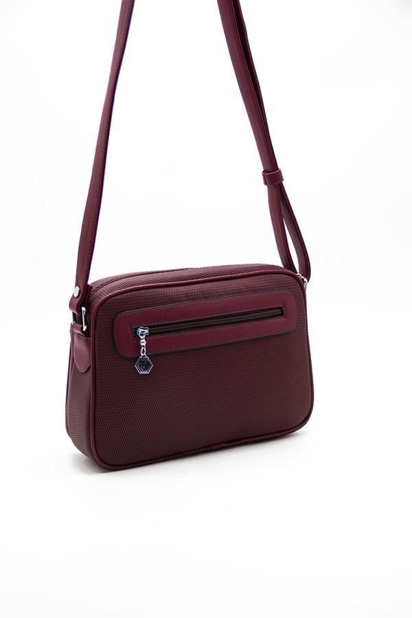 Silver Polo SP753 Kadın Çapraz Çanta Petek Bordo-Bordo