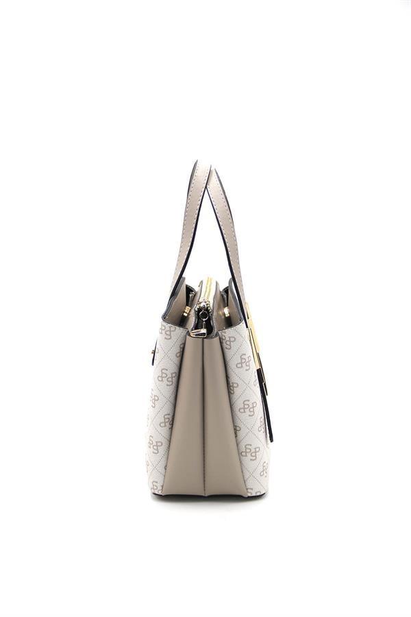 Silver & Polo SP1021 Kadın El Çantası Monogram Bej-Kum