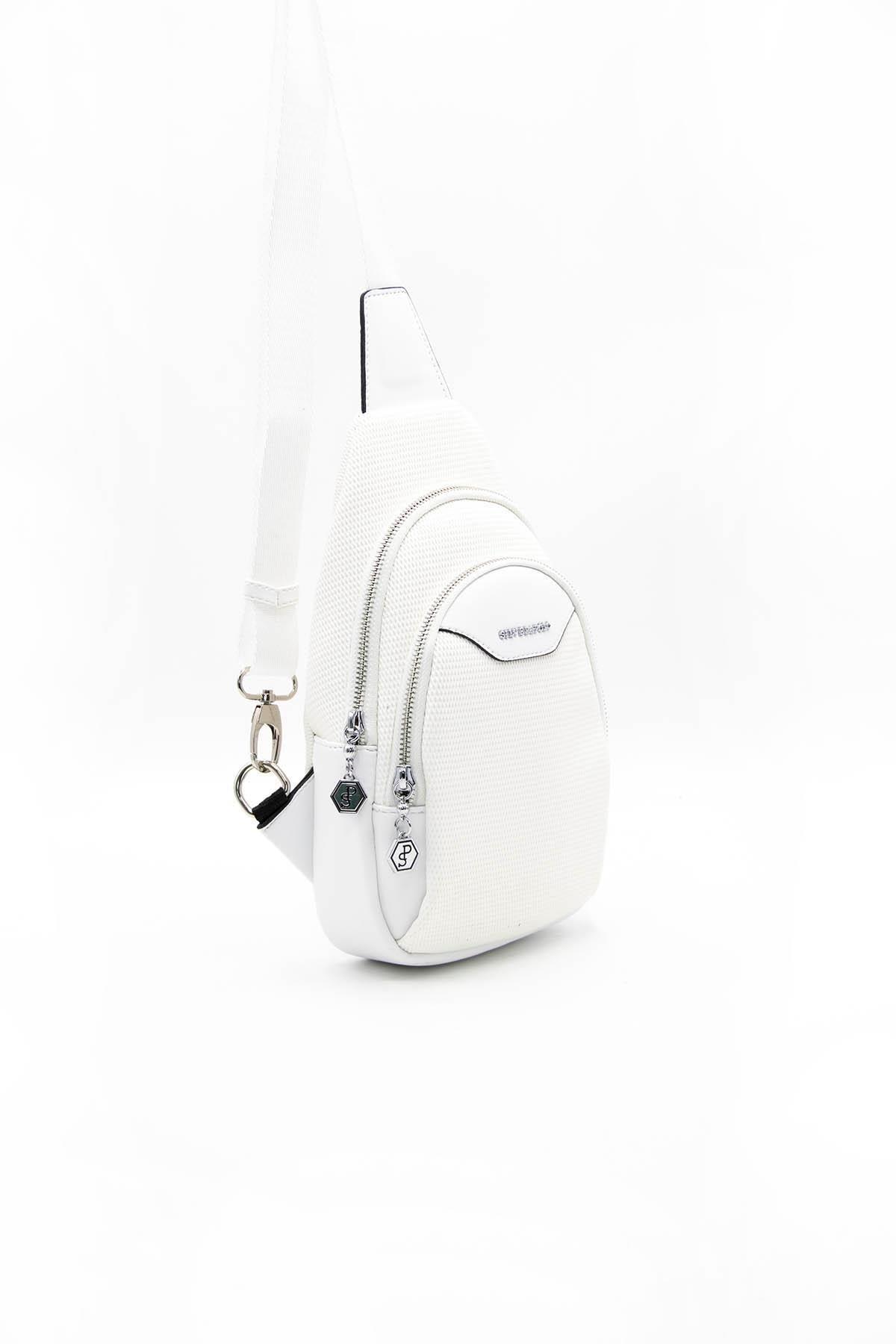 Silver & Polo SP959 Kadın Vücut Çantası Petek Beyaz