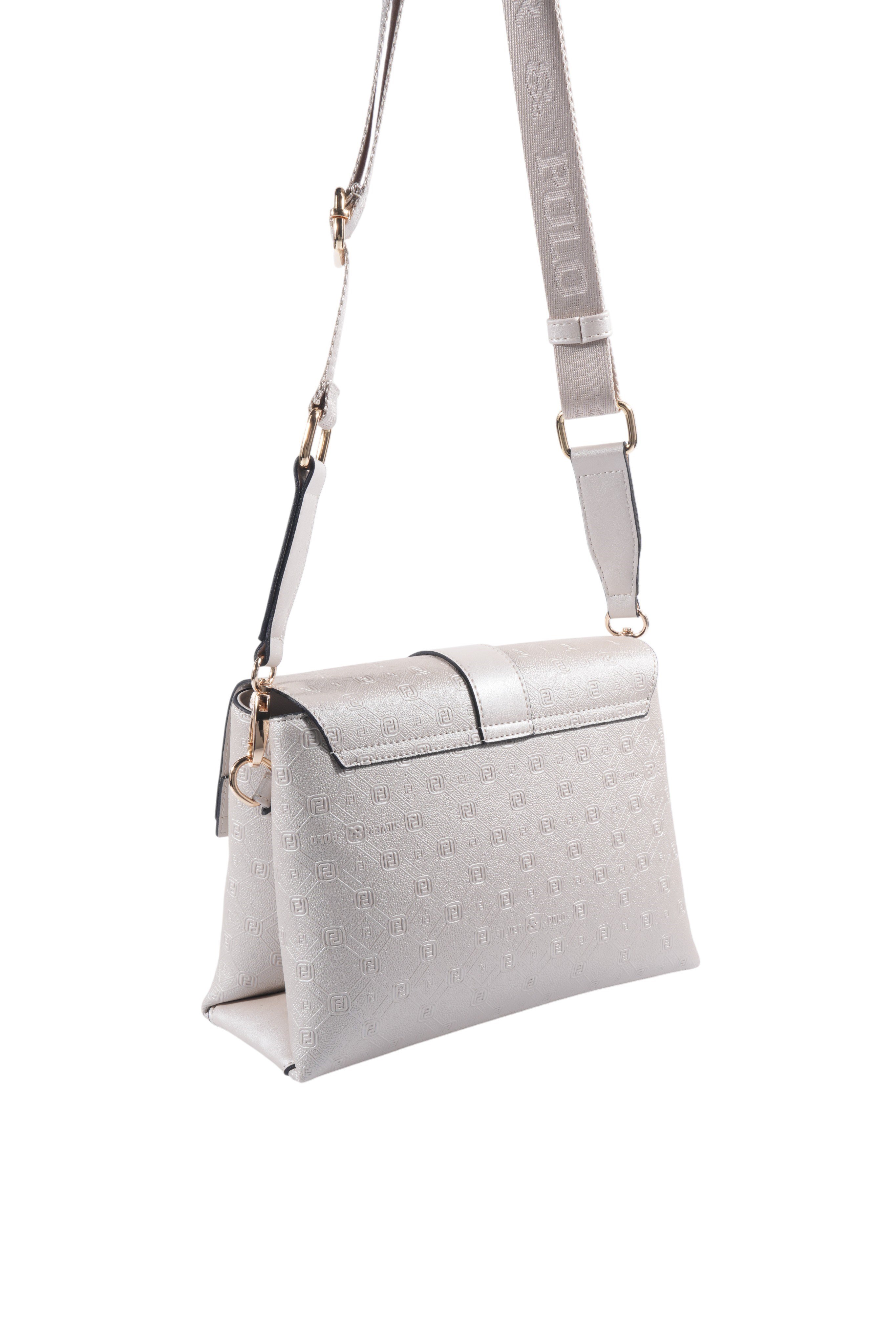 Silver Polo SP1275 Kadın Çapraz Çanta Logolu Bej-S.Bej
