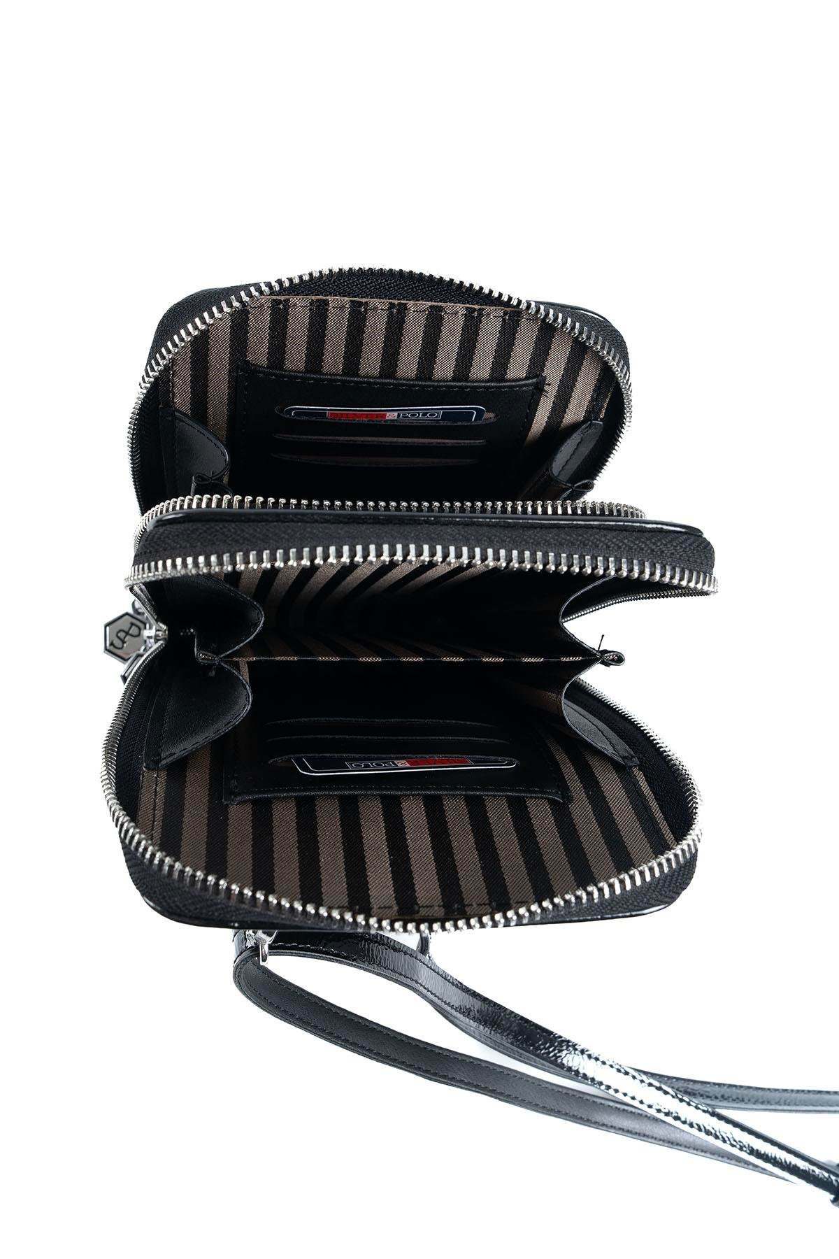 Silver & Polo SP1011 Kadın Telefon Çantası Monogram Bej-Kum