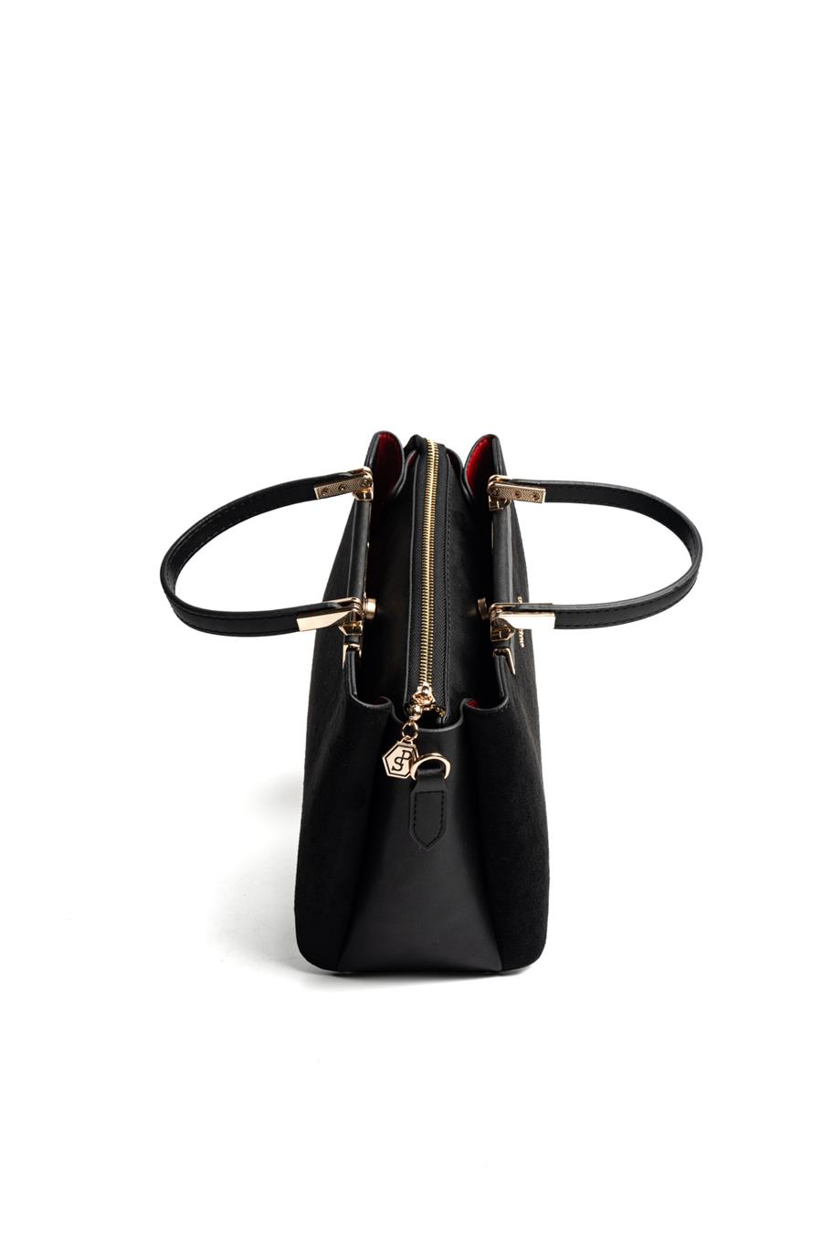 Silver & Polo SP913 Kadın El Çantası Süet Siyah