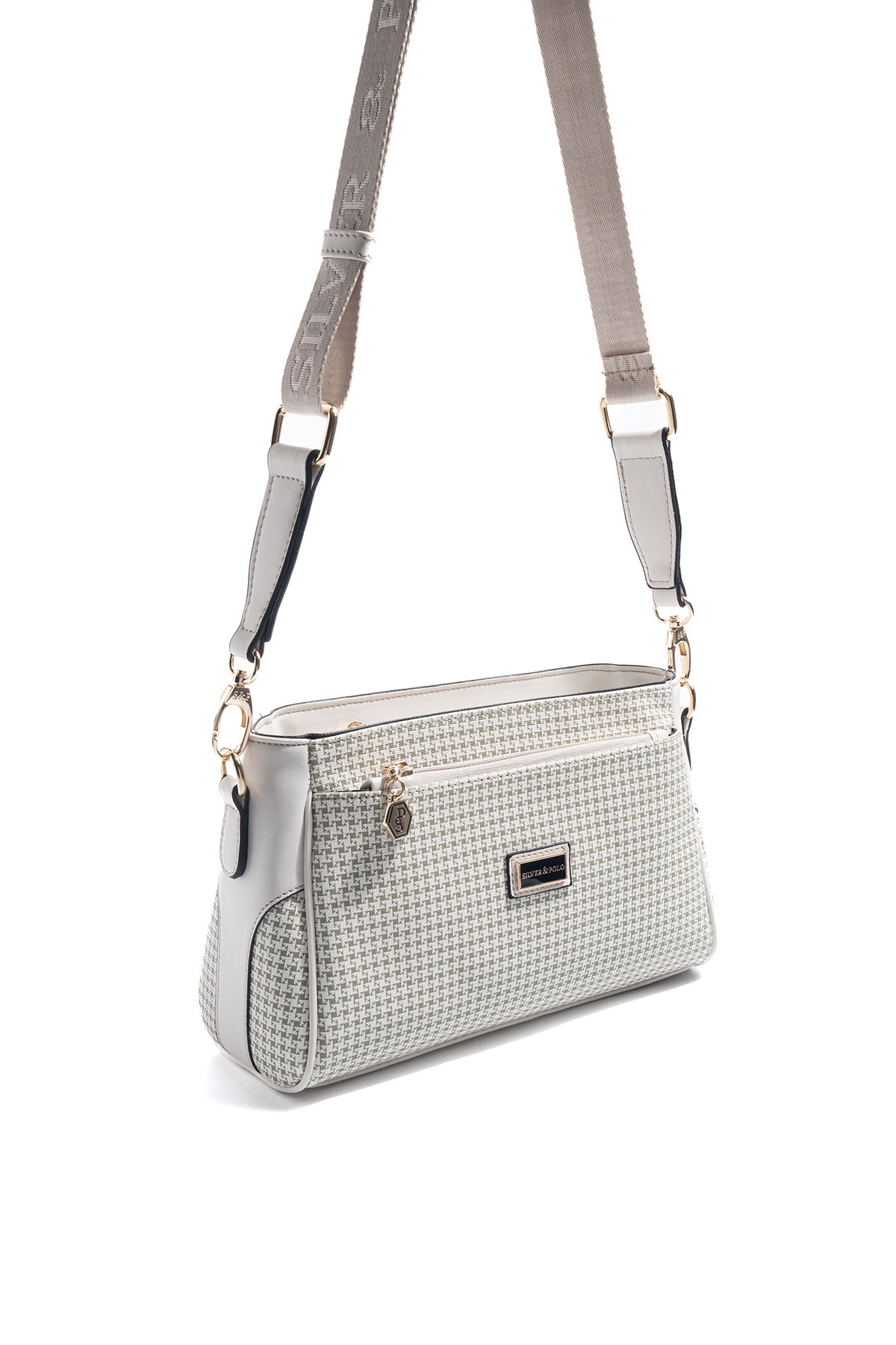 Silver & Polo SP1273 Kadın Çapraz Çanta King Desen Yeşil-Kemik