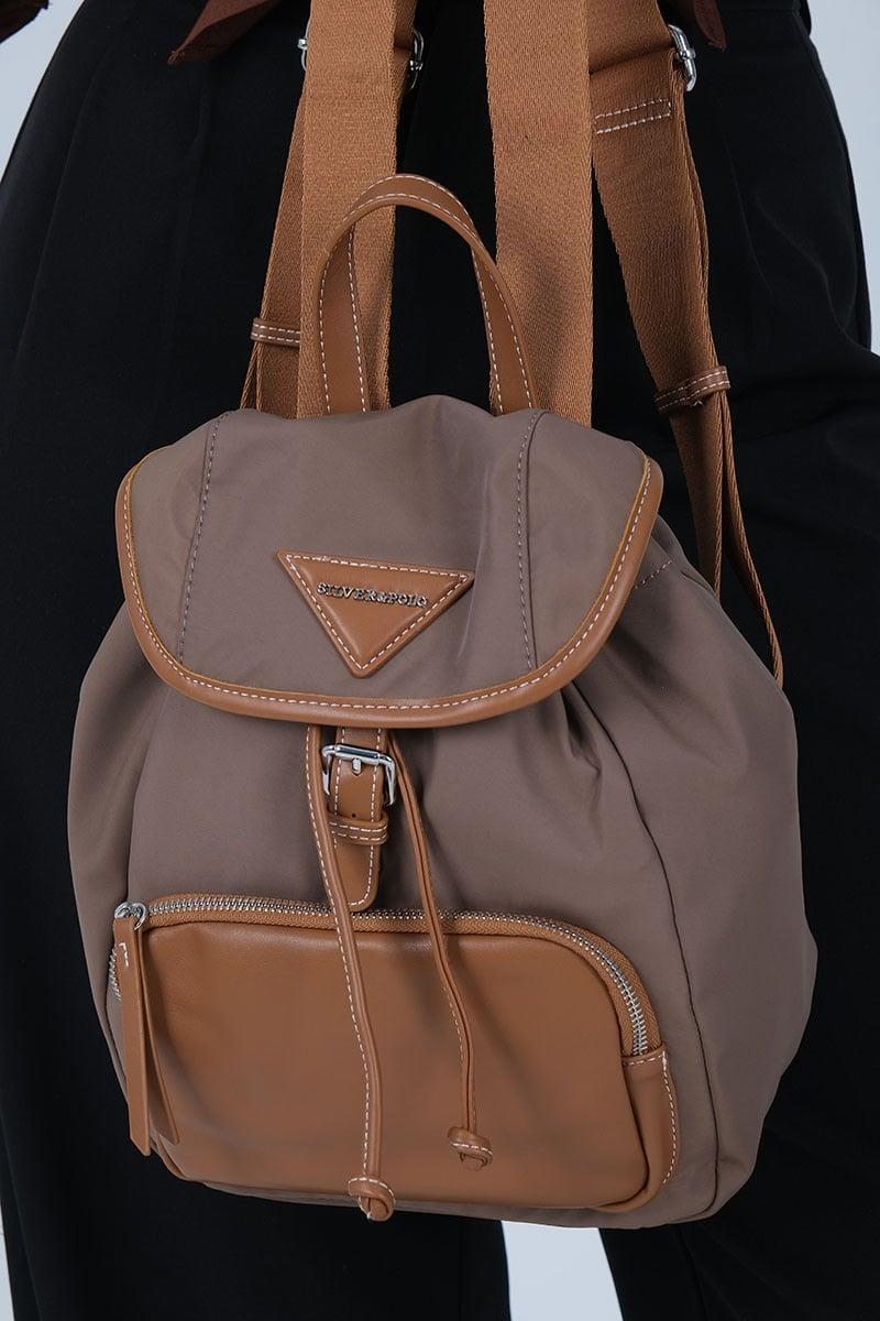 Silver Polo SP1231 Kadın Sırt Çantası Saten Kahve-Taba
