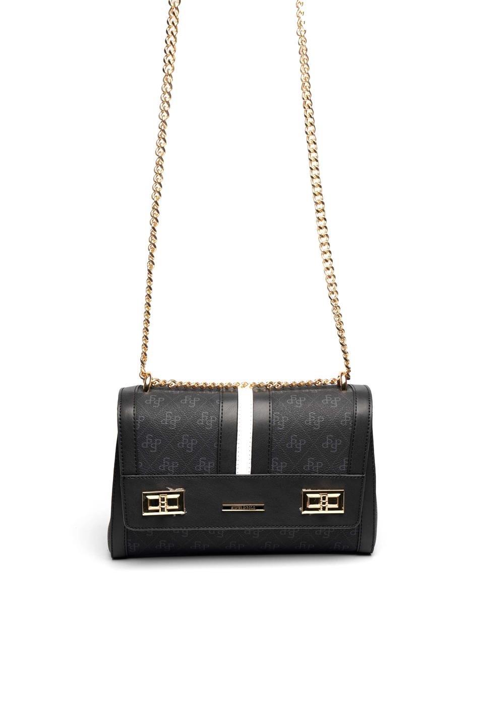 Silver & Polo SP1139 Kadın Çapraz Çanta Monogram Siyah
