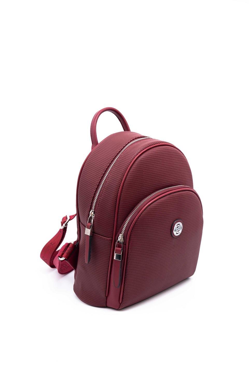 Silver Polo Bordo - Bordo Petek Kadın Sırt Çantası SP1062