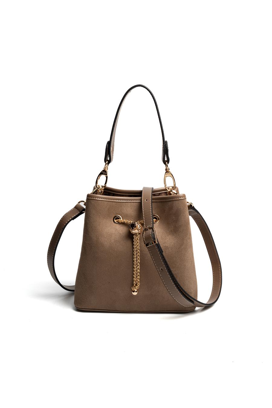 Silver & Polo SP1266 Kadın Çapraz Çanta Süet Vizon-Vizon