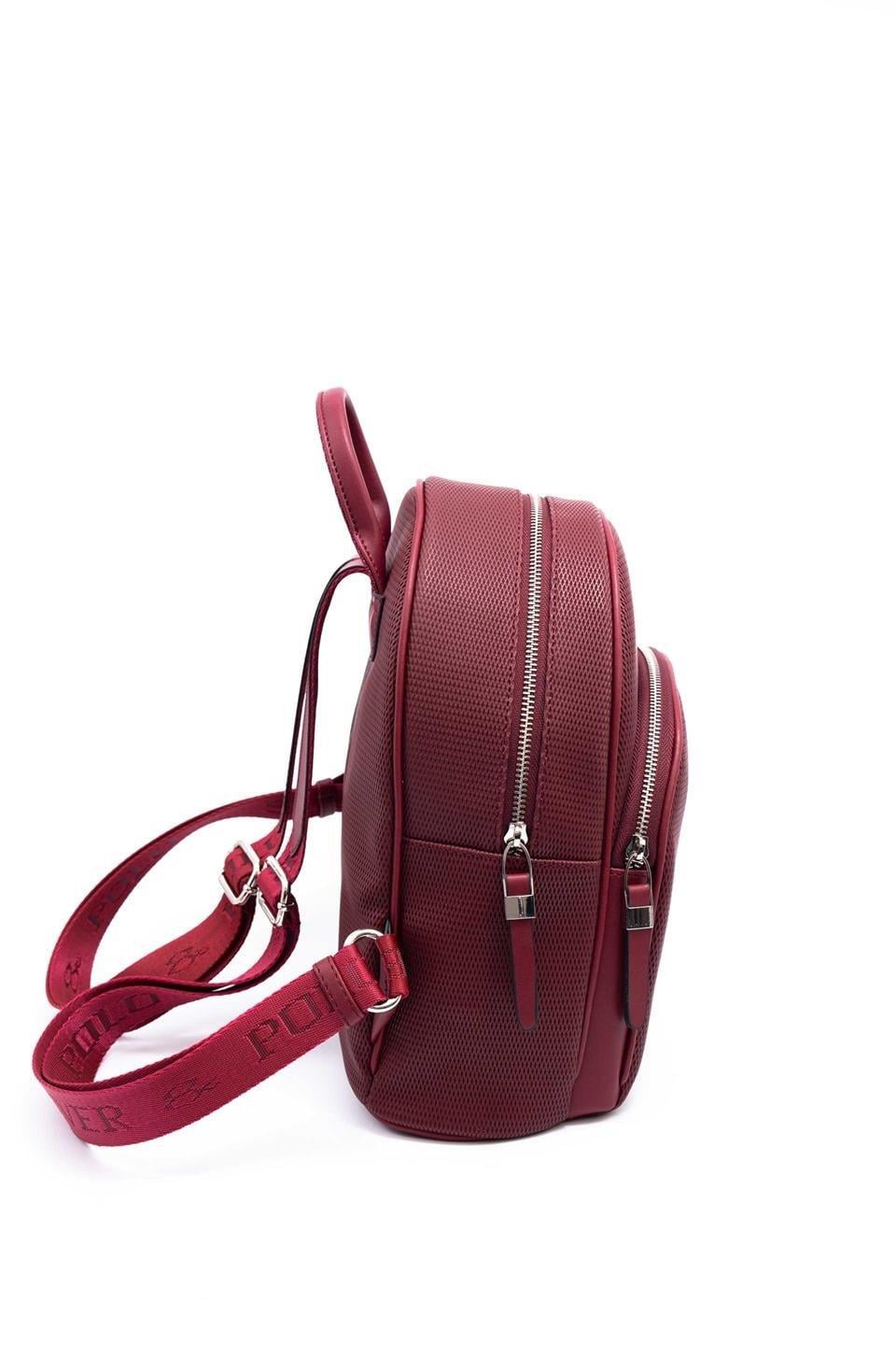 Silver Polo Bordo - Bordo Petek Kadın Sırt Çantası SP1062