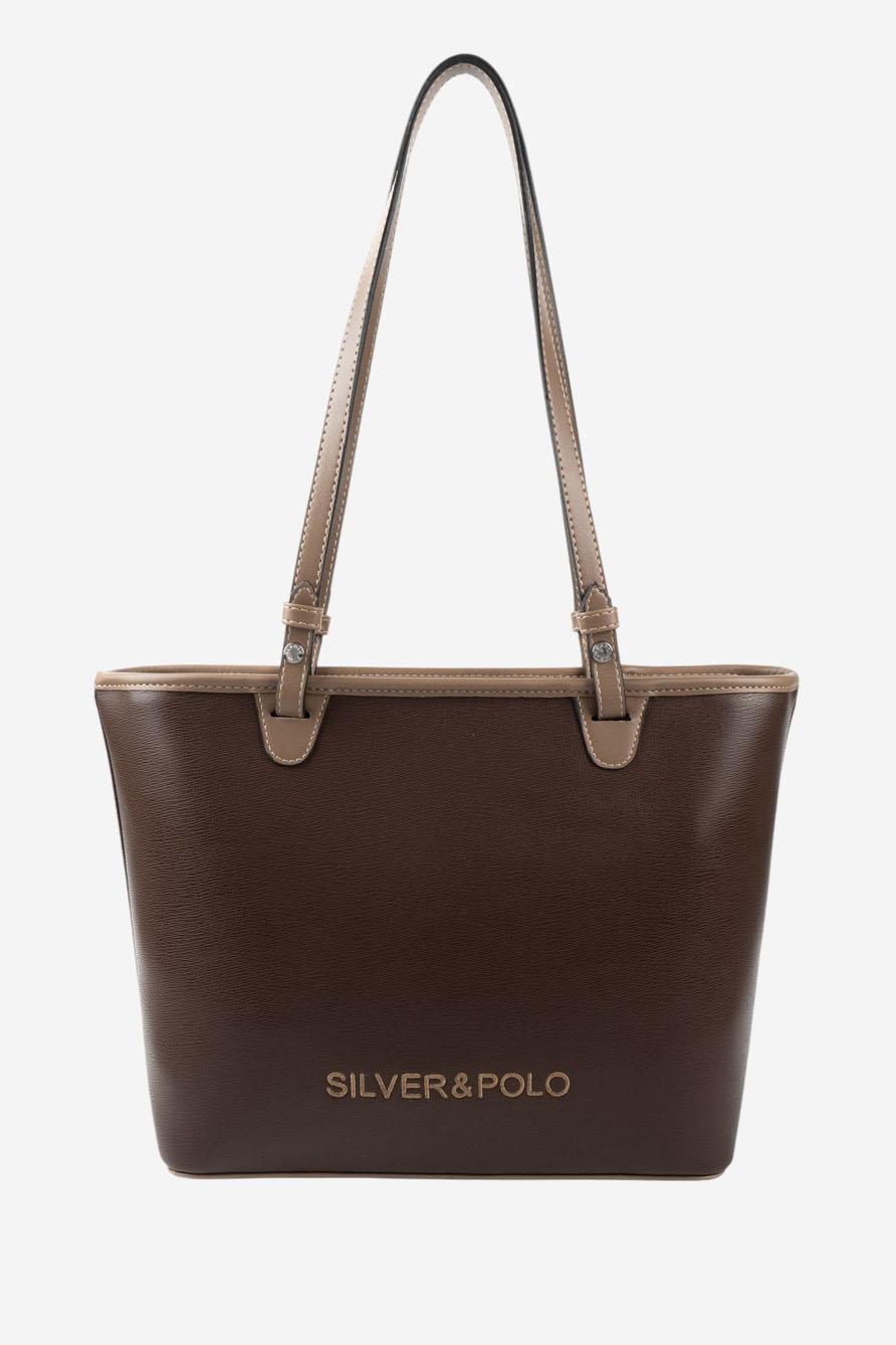Silver Polo SP1204 Kadın Omuz Çantası Düz Kahve-Vizon