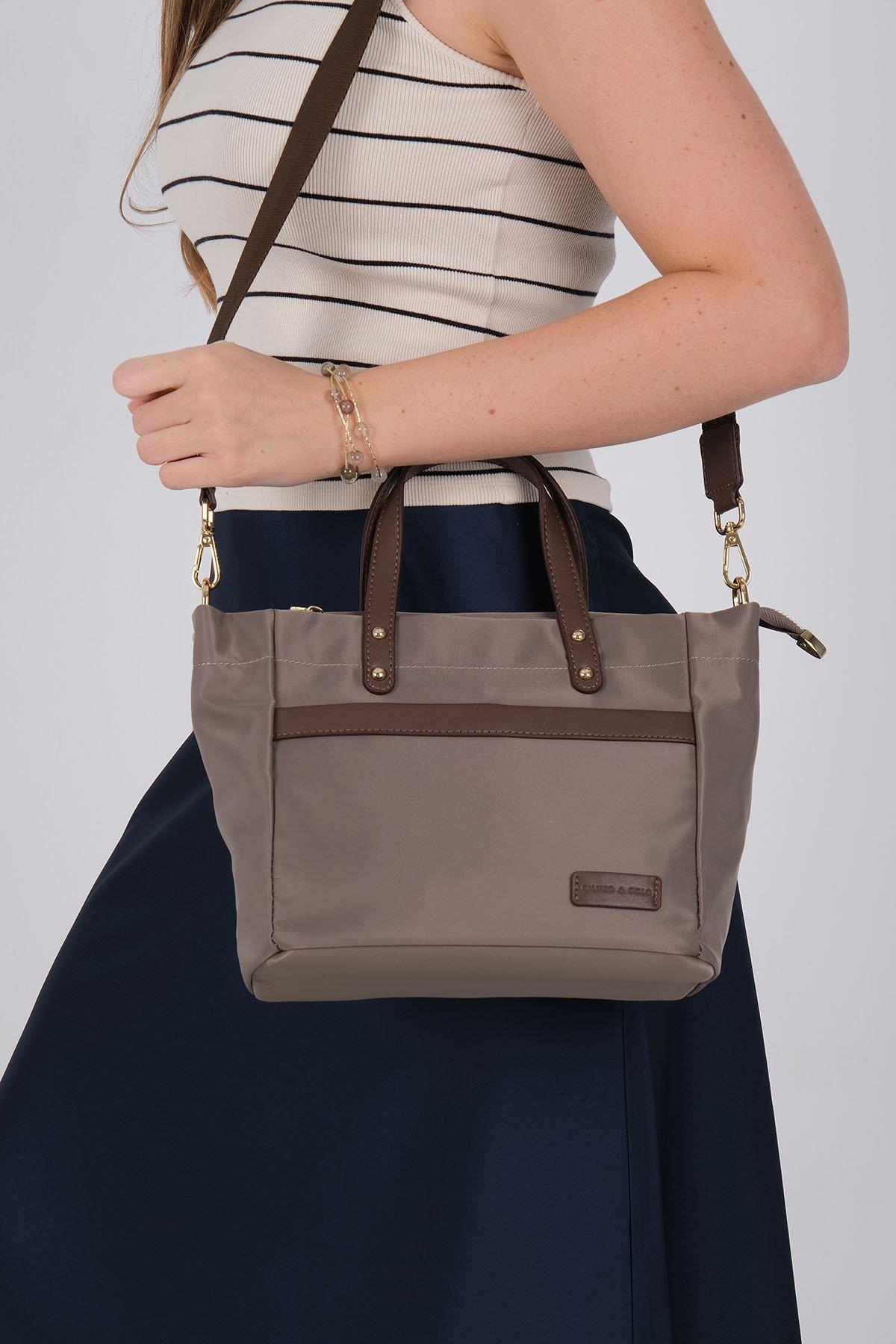 1214 Kadın El Çantası  Kum-Kahve