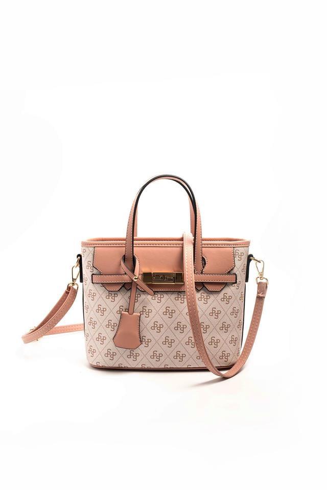 Silver Polo SP1185 Kadın El Çantası Monogram Pembe-Somon