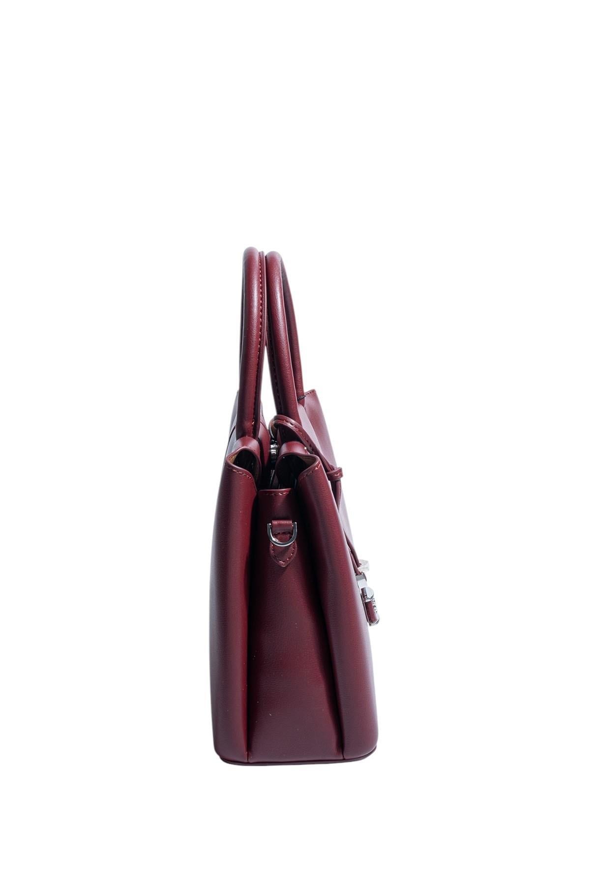 Silver Polo SP1236 Kadın El Çantası Cilt Bordo-Bordo