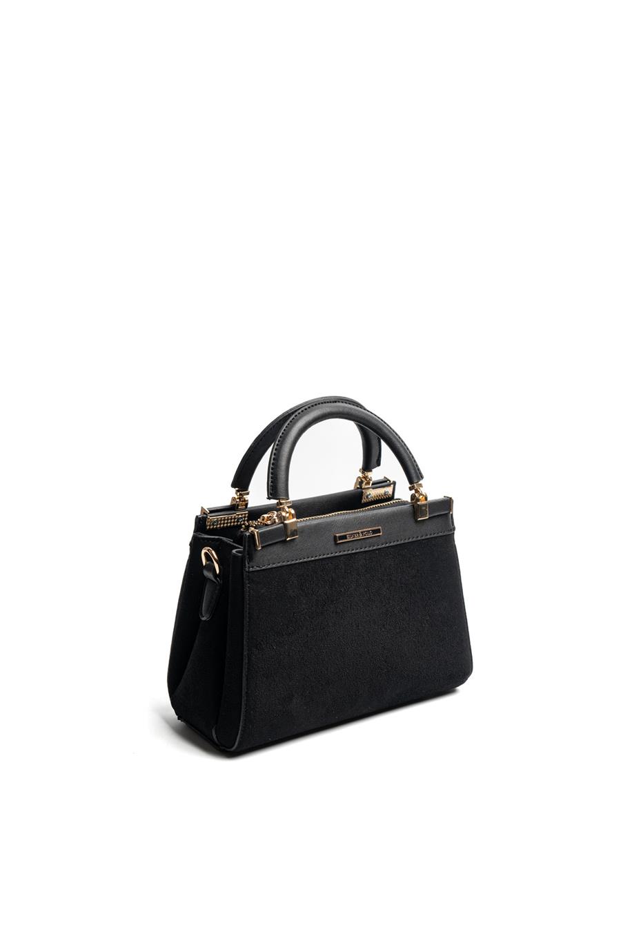 Silver & Polo SP1193 Kadın El Çantası Süet Siyah-Siyah