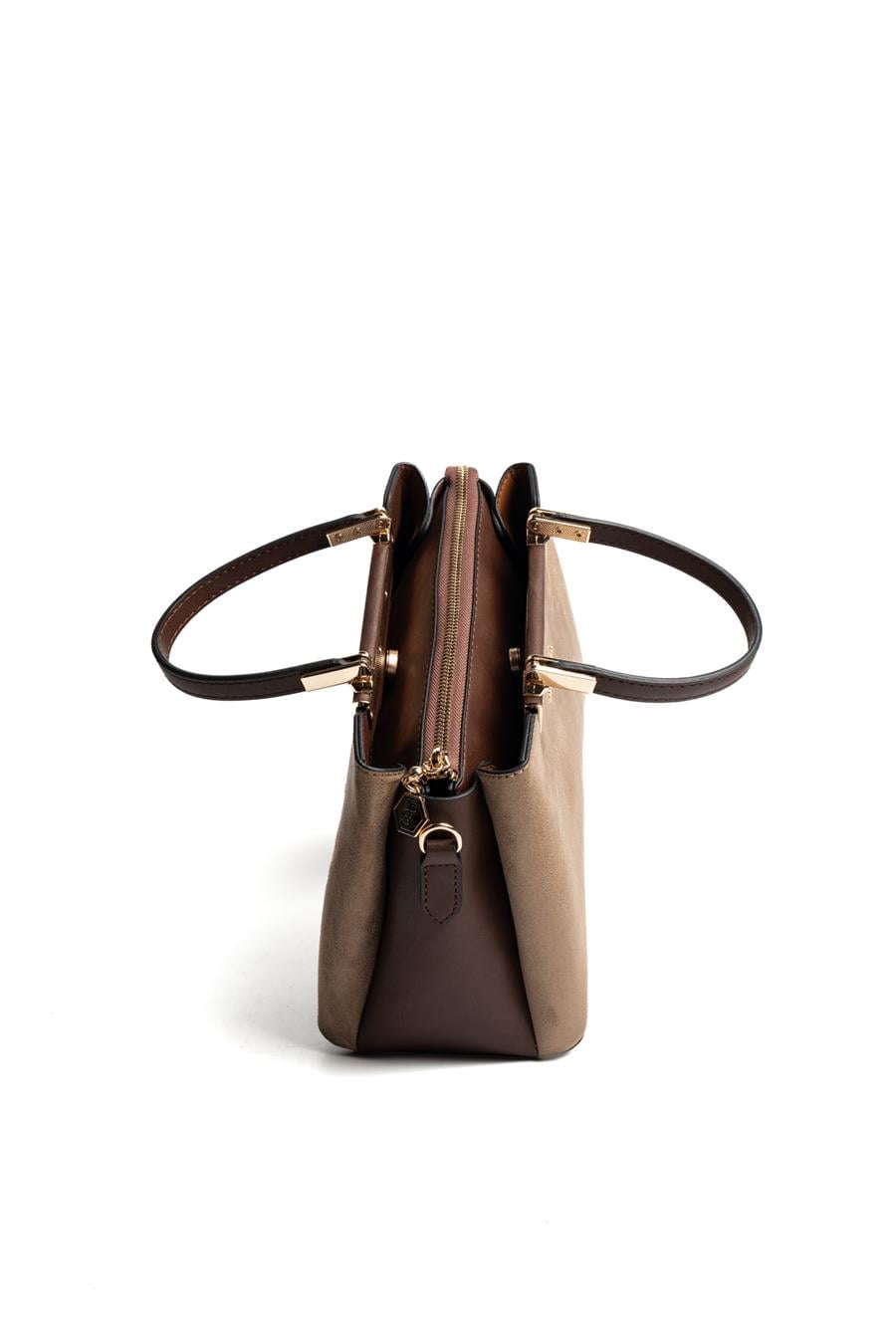 Silver & Polo SP913 Kadın El Çantası Süet Vizon-Kahve