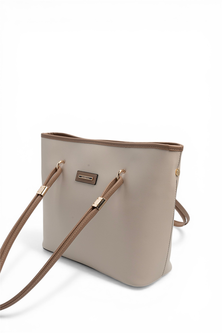 Silver & Polo SP1282 Kadın Omuz Çantası Düz Bej-Latte