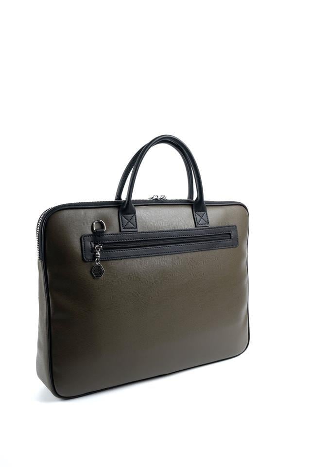 Silver & Polo SP1175 Kadın Laptop & Evrak Çantası Düz Zeytuni-Siyah