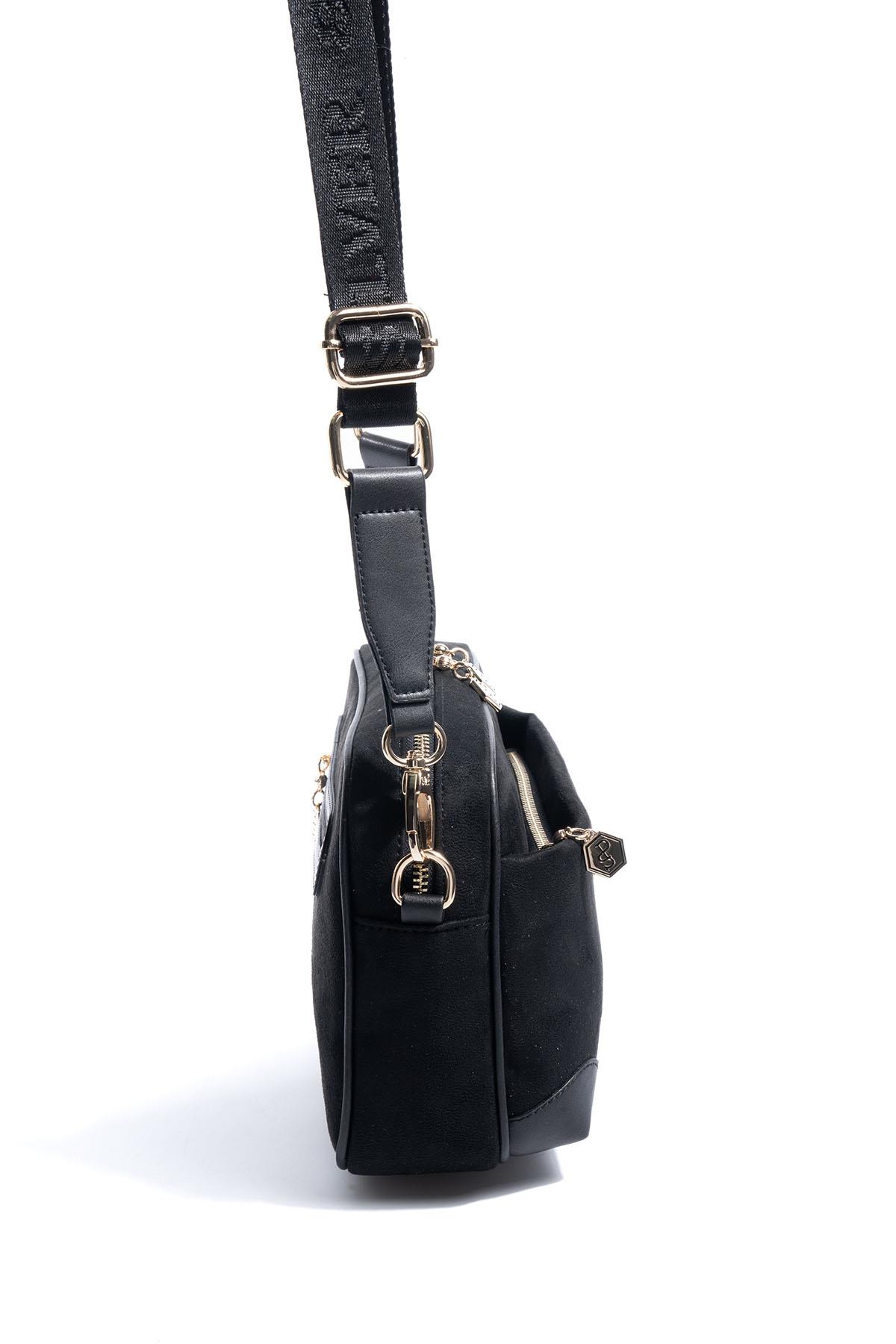 Silver Polo SP1094 Kadın Çapraz Çanta Süet Siyah-Siyah