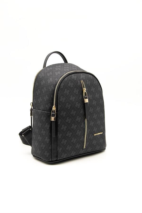 Silver & Polo SP901 Kadın Sırt Çantası Monogram Siyah