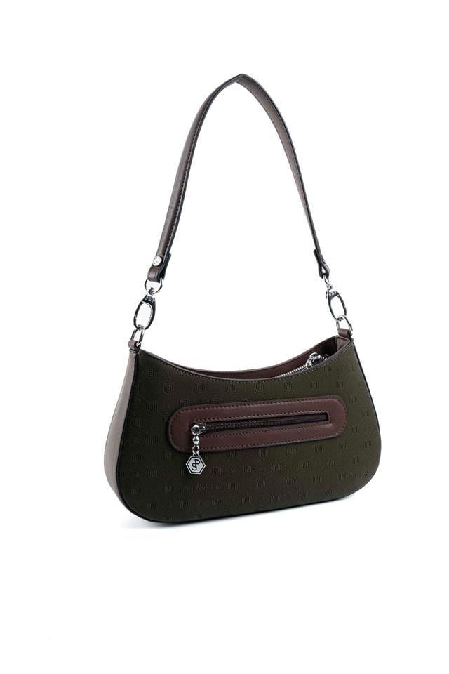 Silver Polo Haki - Kahve Fashion Kadın Omuz Çantası SP1251