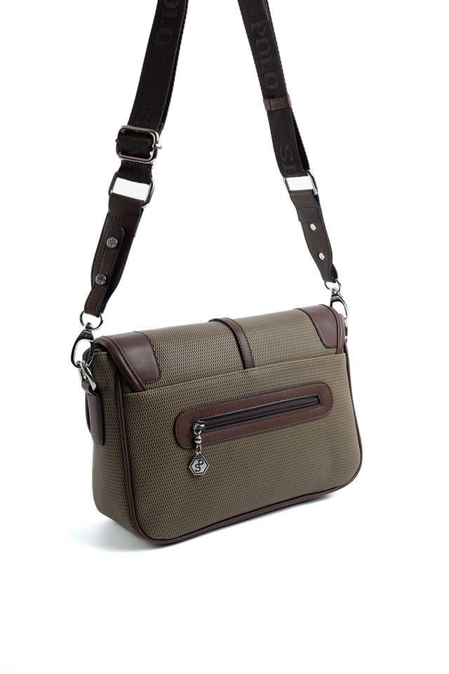 Silver Polo SP1182 Kadın Çapraz Çanta Petek L.Haki-Kahve