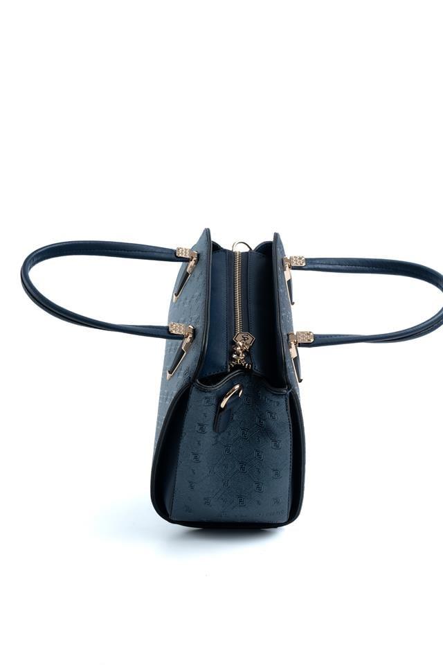 Silver & Polo SP1136 Kadın El Çantası Logolu Lacivert-Lacivert
